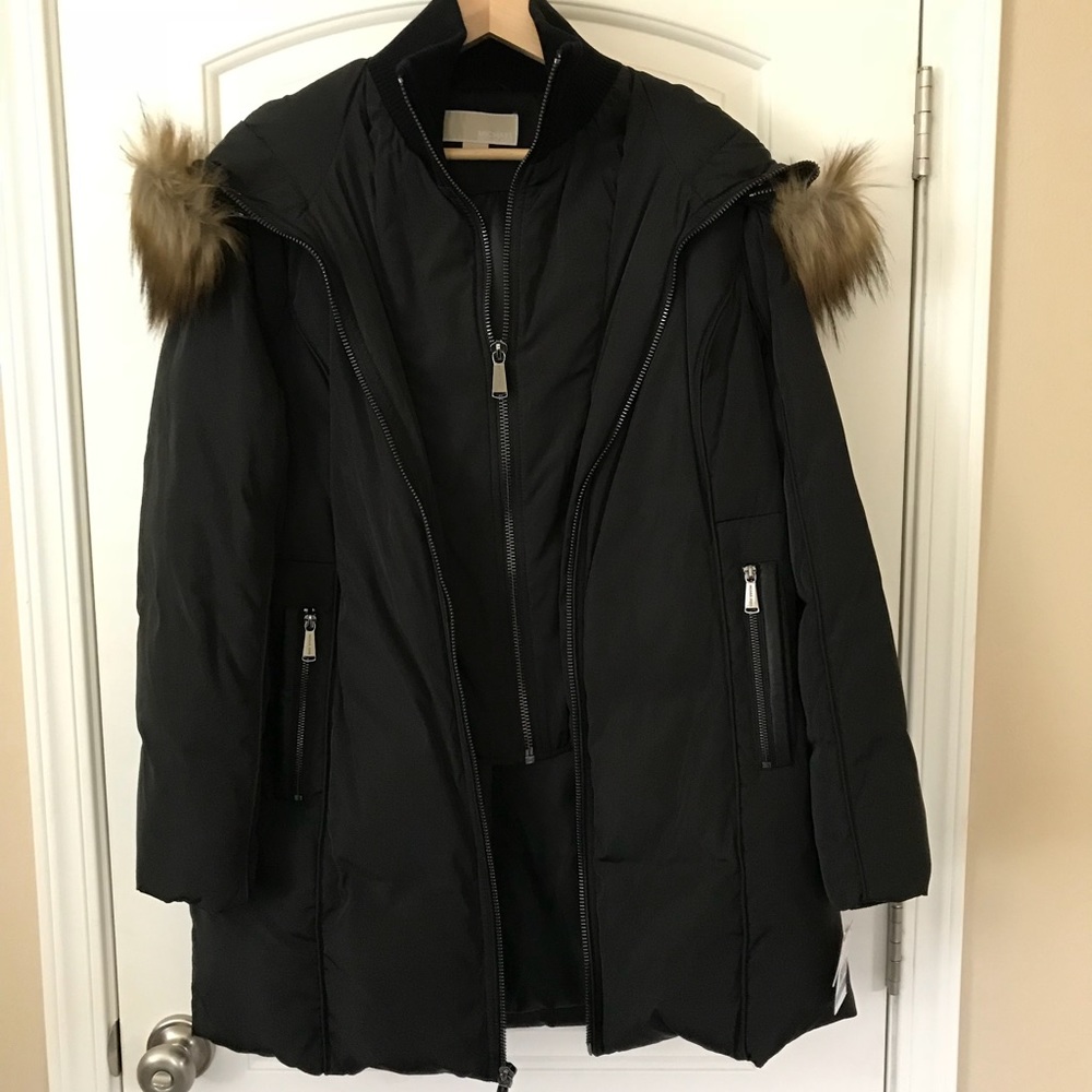 Michael Kors Faux Fur Hooded Coat
